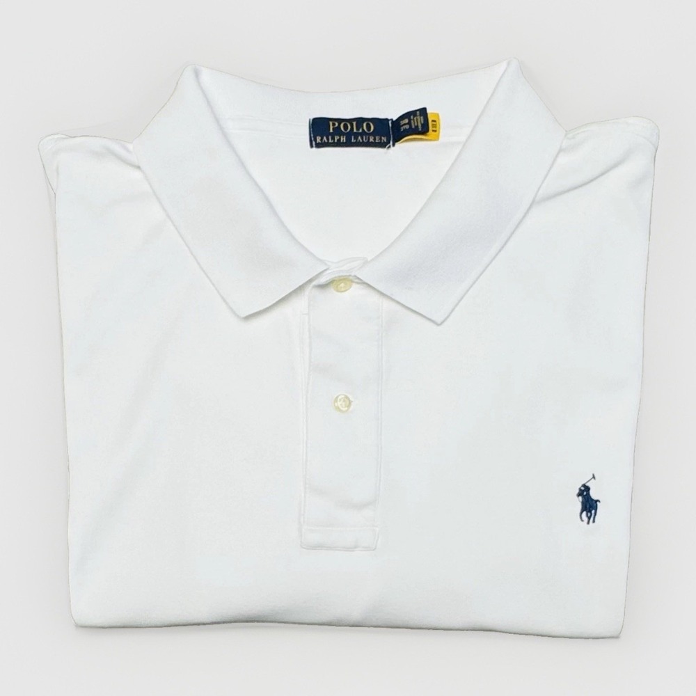 Polo Ralph Lauren White Soft Touch Polo Shirt Men's 3XB Blue Pony Big & Tall